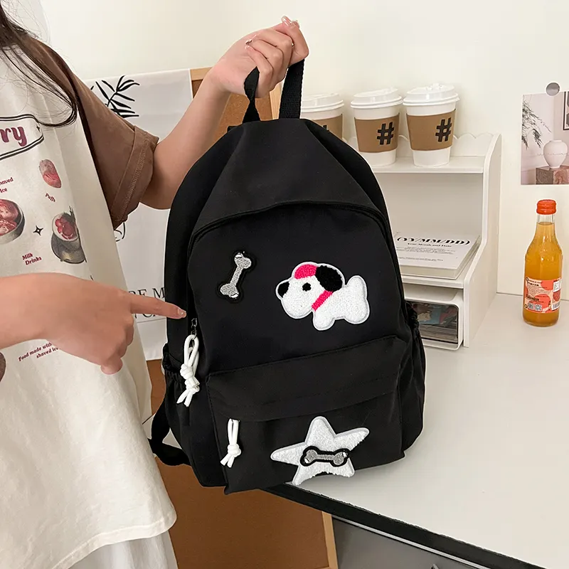 WICKBUEN Canvas Bag Backpack Unisex White/Black-10