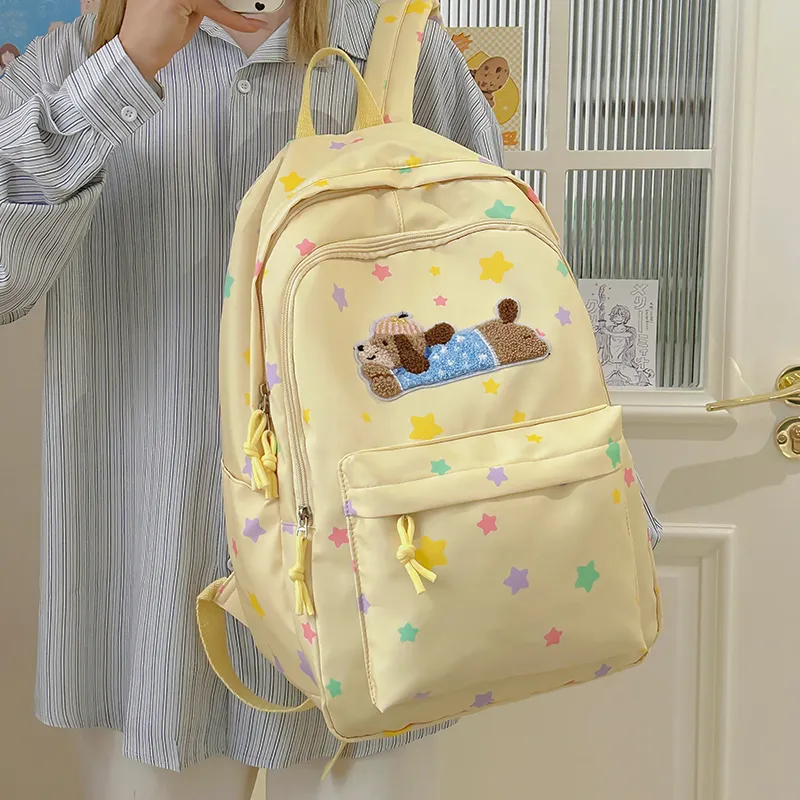 WICKBUEN Nylon Backpack Tubas Women's White/Yellow/Blue-11