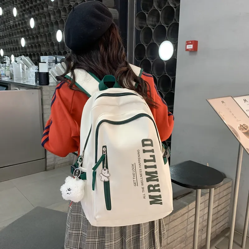 WICKBUEN Nylon Backpack Unisex Burgundy/Green/Blue/Black-11