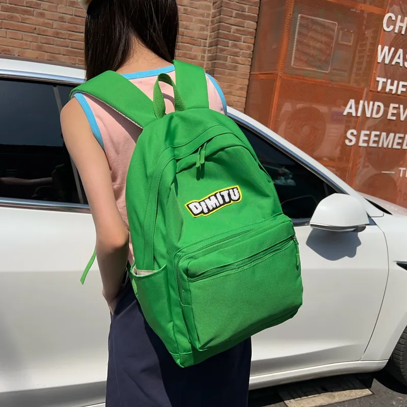 WICKBUEN Nylon Backpack Regular Unisex Red/White/Black/Green-17