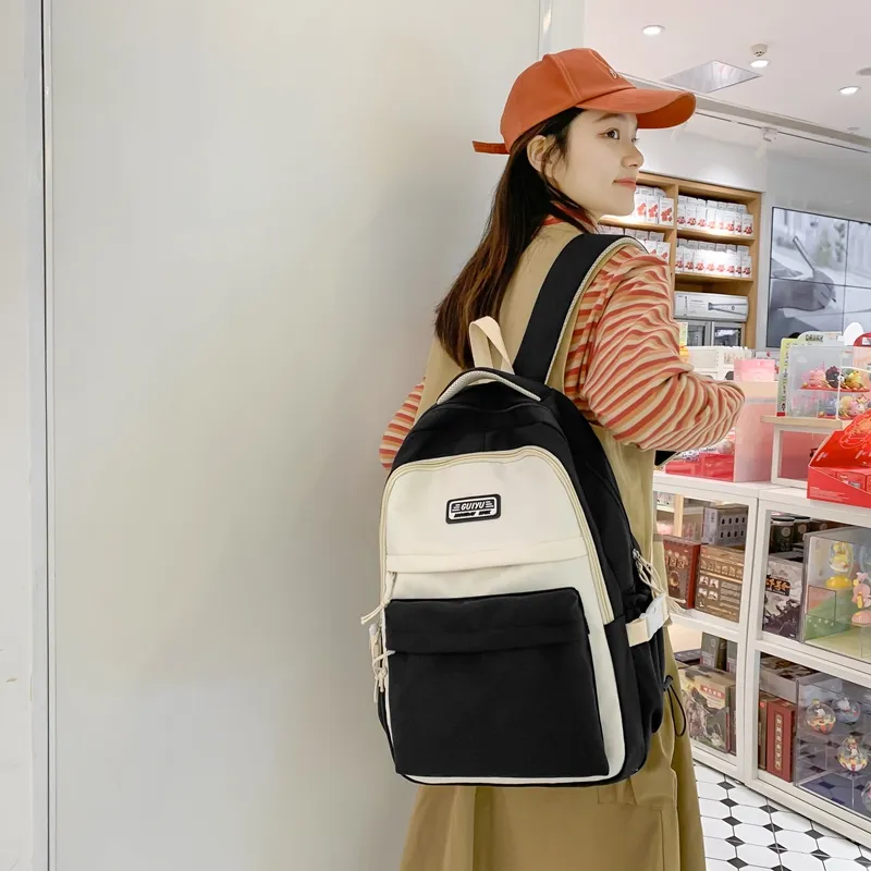 WICKBUEN Nylon Backpack Women's Orange Red/Purple/Blue/Black-2