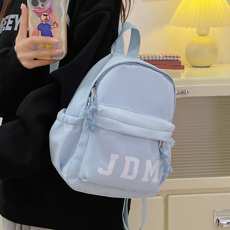 WICKBUEN Nylon Backpack Regular Unisex White/Black/Pink/Sky Blue-22