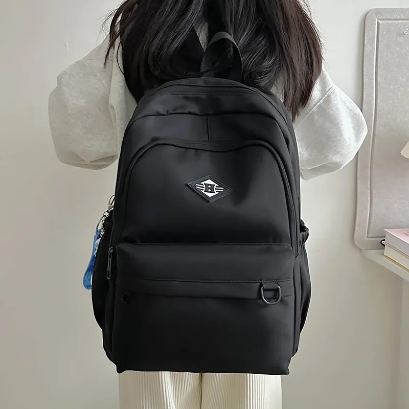 WICKBUEN Nylon Backpack Unisex Gray/Black/Red/White-20