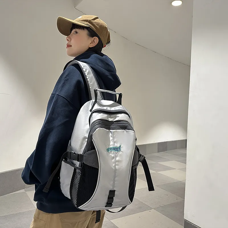 WICKBUEN Nylon Backpack Regular Unisex Silver-1