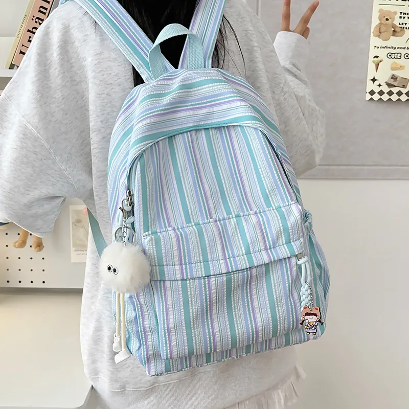 WICKBUEN Nylon Backpack Unisex Pink/Yellow-22