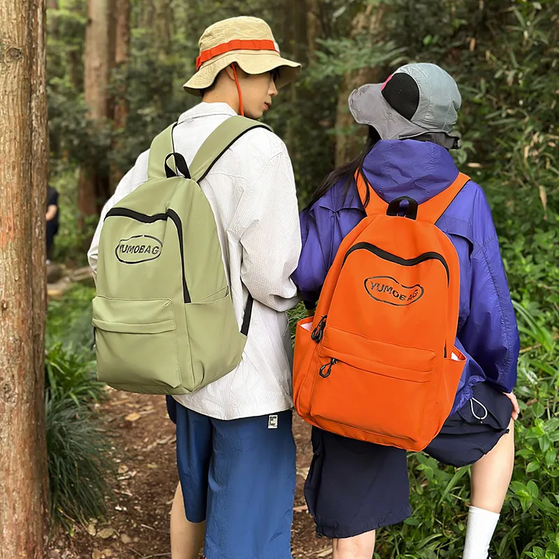 WICKBUEN Nylon Backpack Unisex White/Black/Orange/Green-14