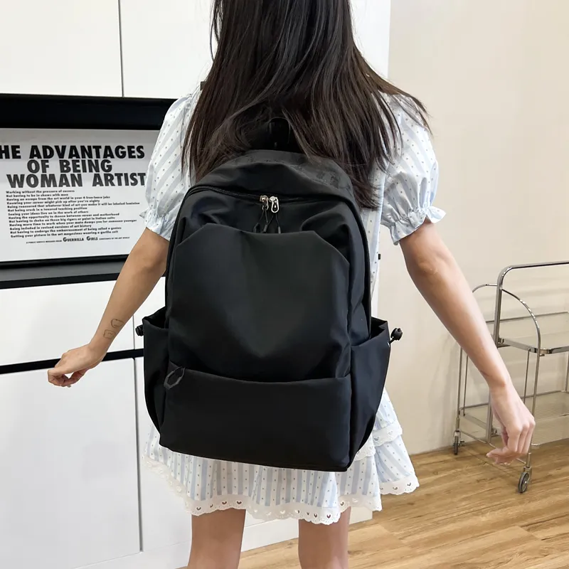 WICKBUEN Fabric Short Trip Travel Backpack Unisex White/Black/Red/Blue-6