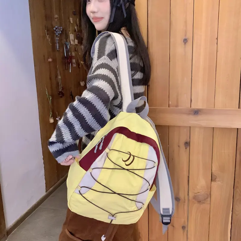 WICKBUEN Fabric Backpack Regular Unisex Yellow/Pink-5