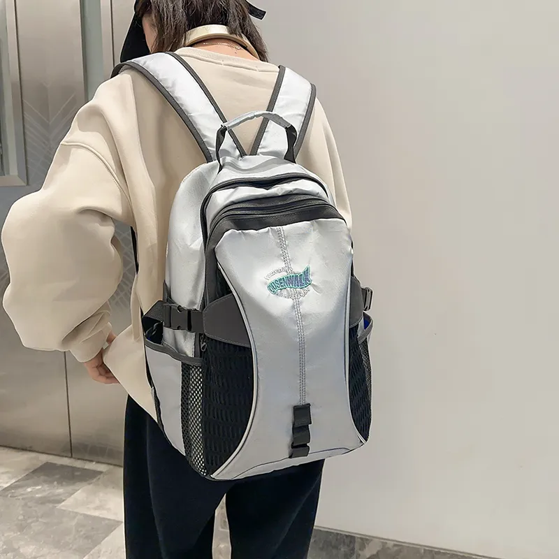 WICKBUEN Nylon Backpack Regular Unisex Silver-5