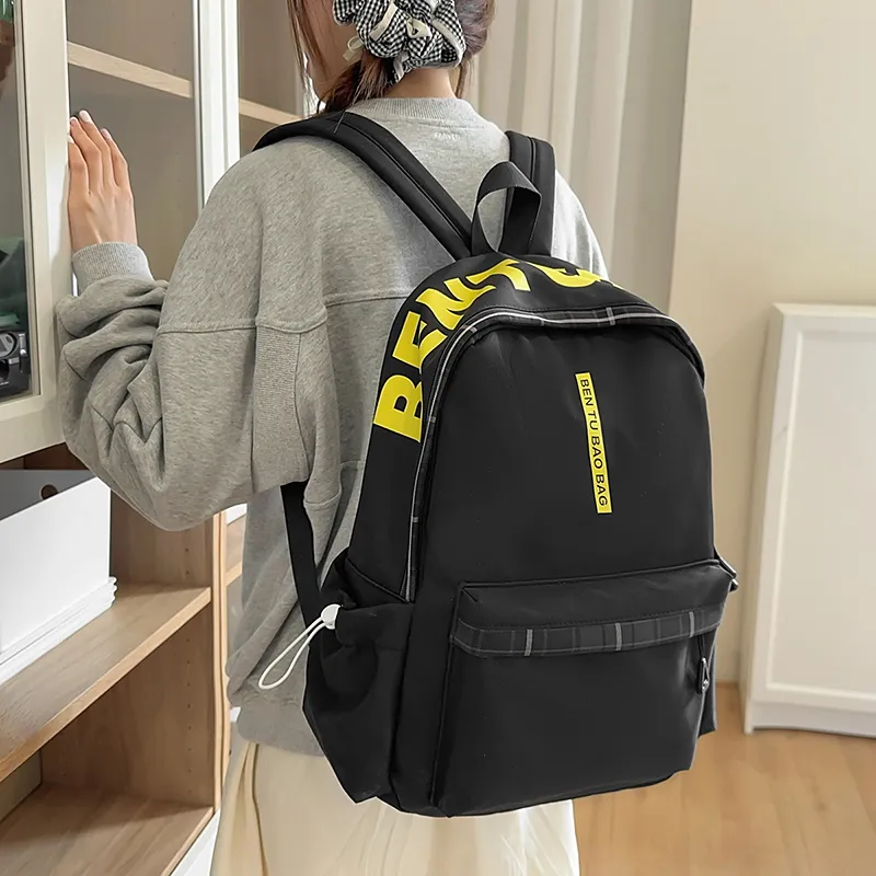 WICKBUEN Nylon Backpack Unisex White/Black/Pink/Blue-8
