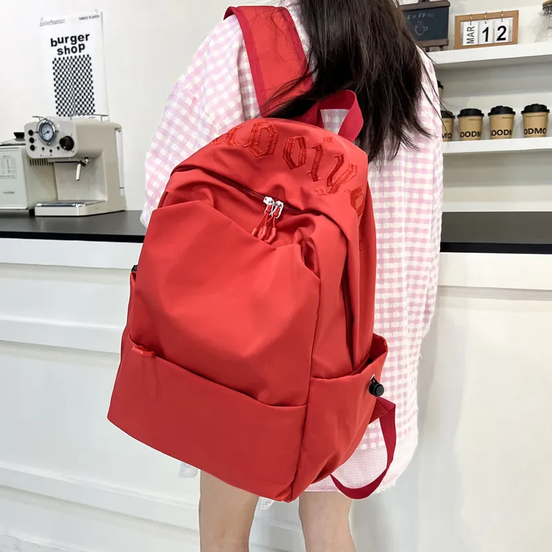 WICKBUEN Fabric Short Trip Travel Backpack Unisex White/Black/Red/Blue-14