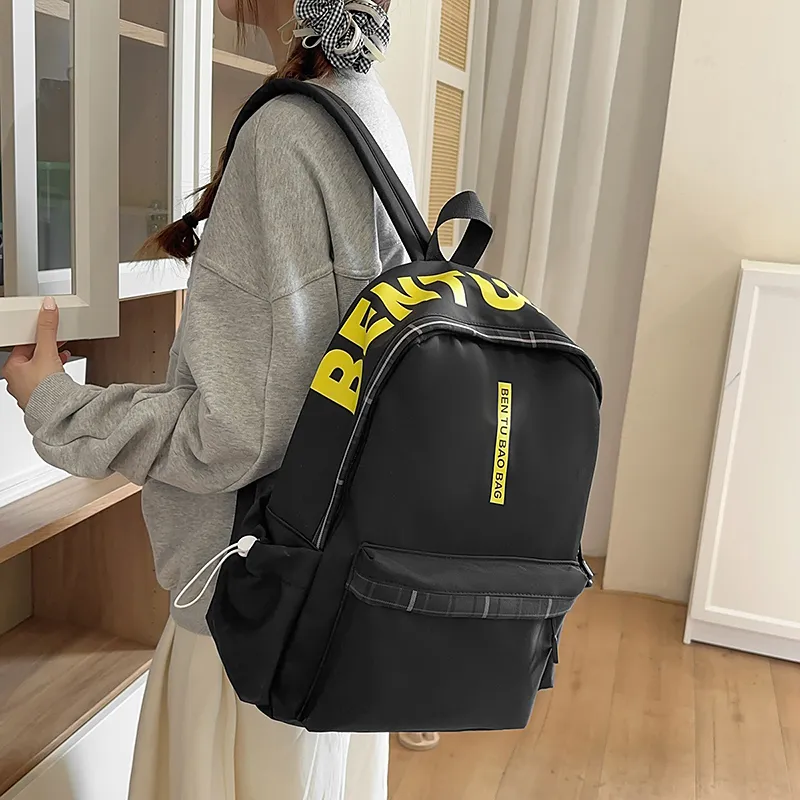 WICKBUEN Nylon Backpack Unisex White/Black/Pink/Blue-9