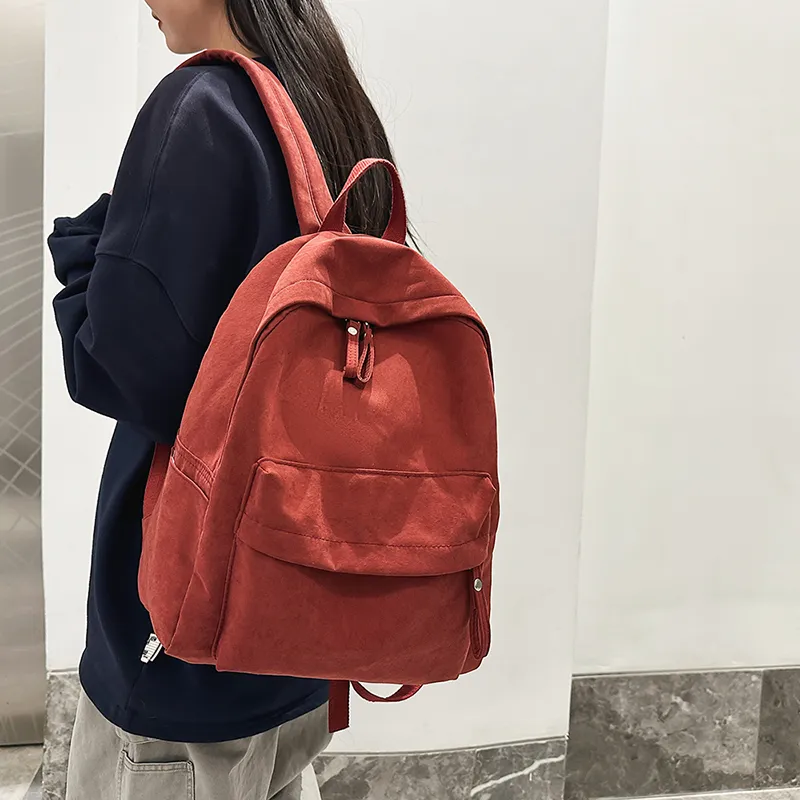 WICKBUEN Nylon Backpack Unisex White/Black/Burgundy/Khaki-15