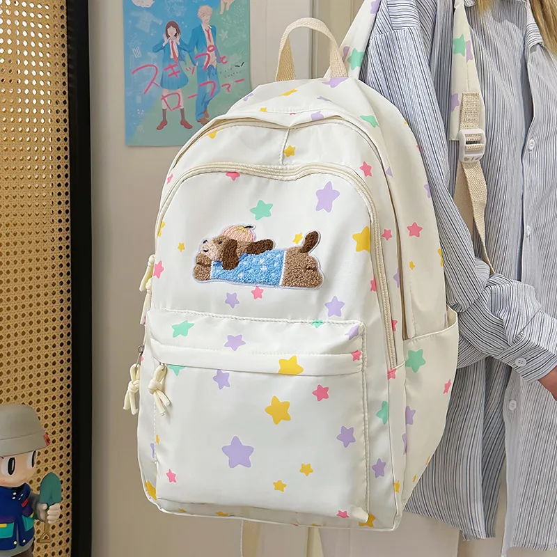 WICKBUEN Nylon Backpack Tubas Women's White/Yellow/Blue-3