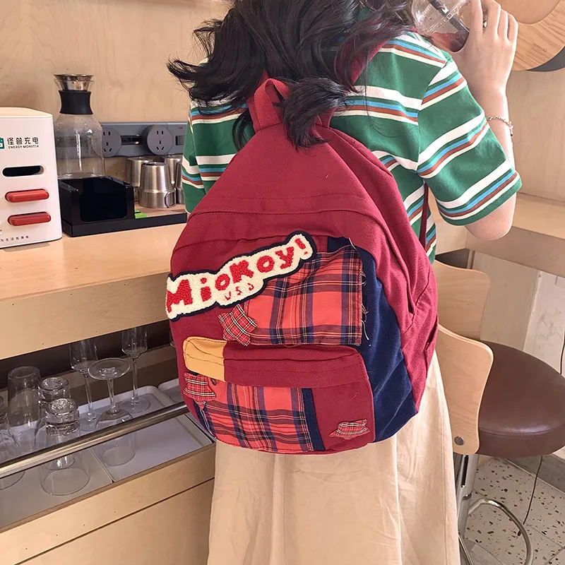 WICKBUEN Canvas Backpack Women's Red-2