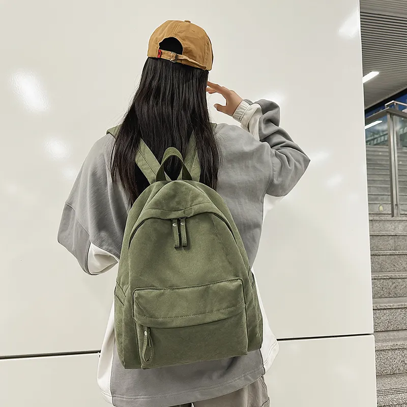 WICKBUEN Nylon Backpack Unisex White/Black/Burgundy/Khaki-27