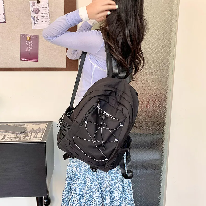 WICKBUEN Nylon Backpack Regular Unisex Purple/Gray/Black-17