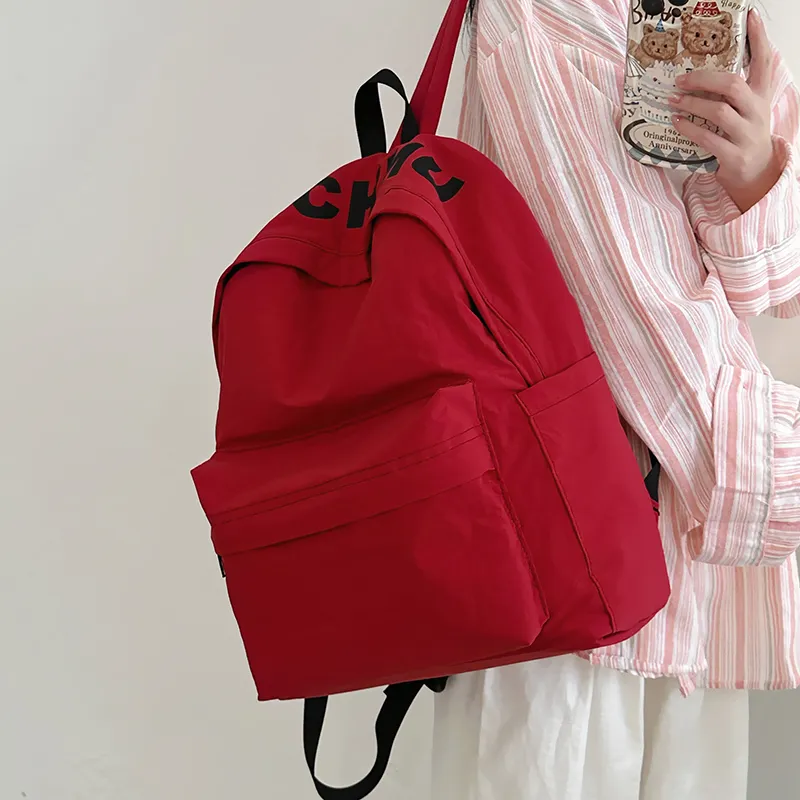 WICKBUEN Nylon Backpack Regular Unisex Green/White/Red/Black/Blue-9