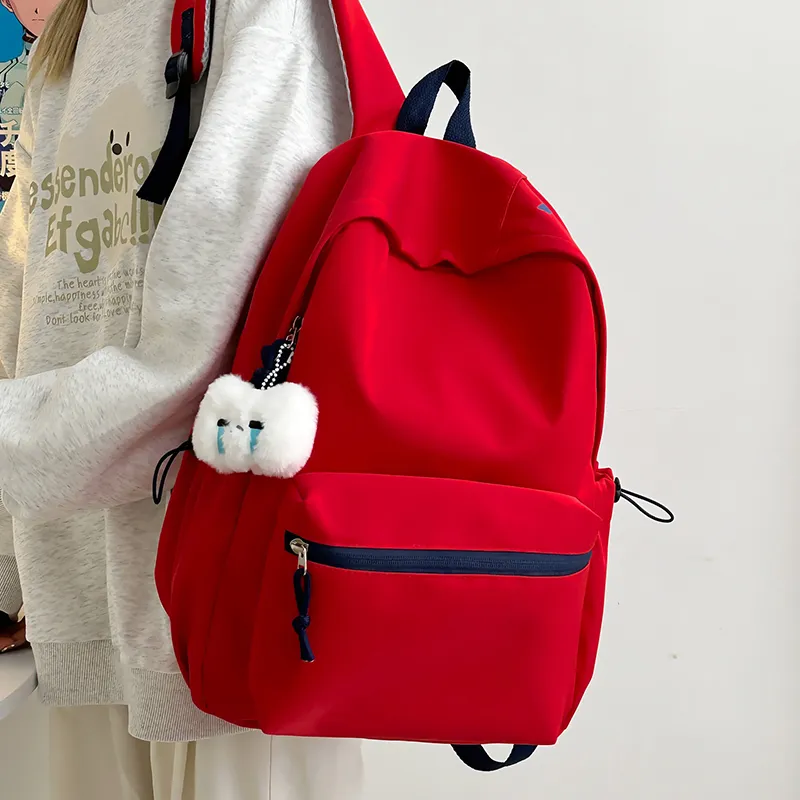 WICKBUEN Nylon Backpack Regular Unisex White/Black/Yellow/Red-8