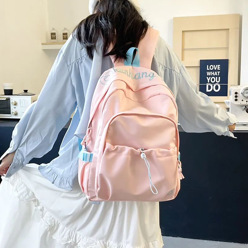 WICKBUEN Nylon Backpack Regular Unisex White/Black/Green/Purple/Pink-26