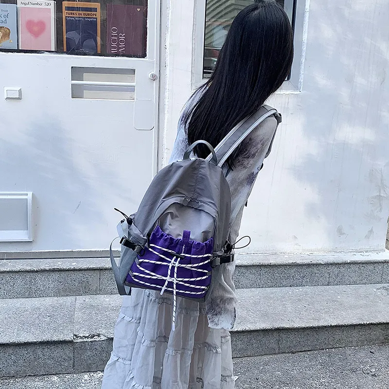 WICKBUEN Nylon Backpack Tubas Unisex Green/Purple-8