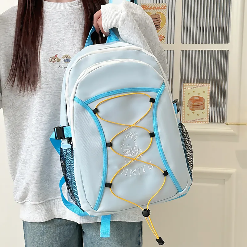 WICKBUEN Polyester Backpack Unisex Blue/Green/Black-5