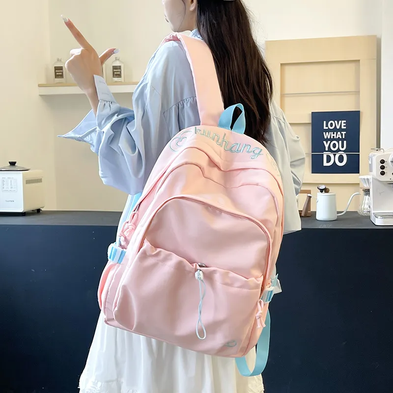 WICKBUEN Nylon Backpack Regular Unisex White/Black/Green/Purple/Pink-27