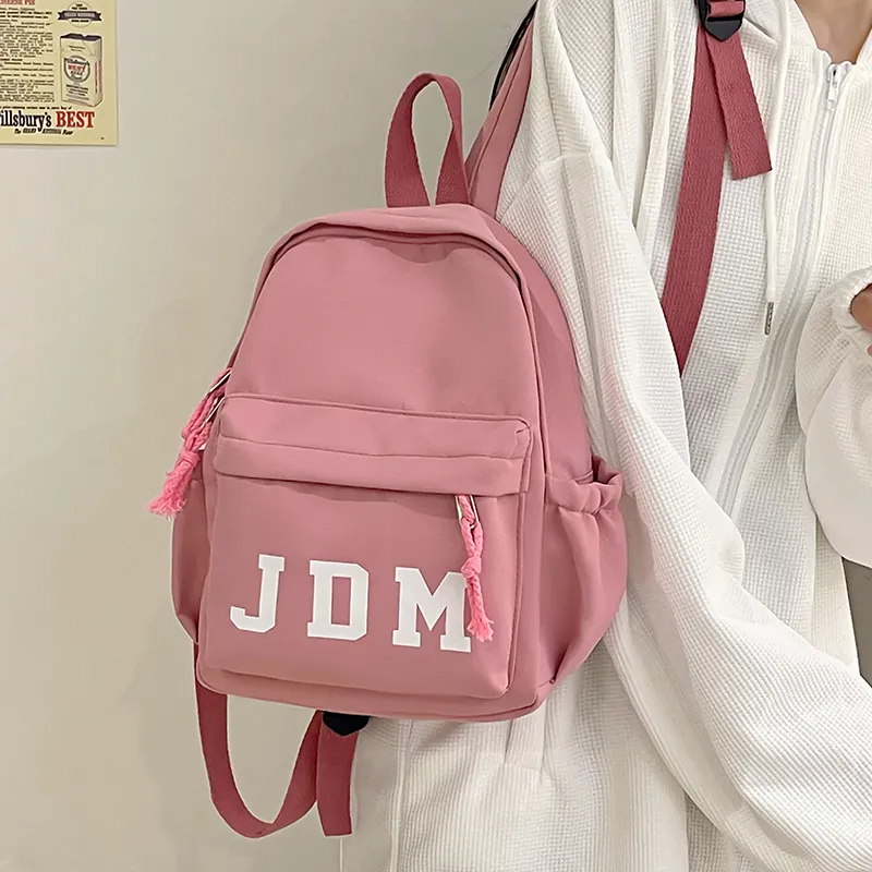 WICKBUEN Nylon Backpack Regular Unisex White/Black/Pink/Sky Blue-13