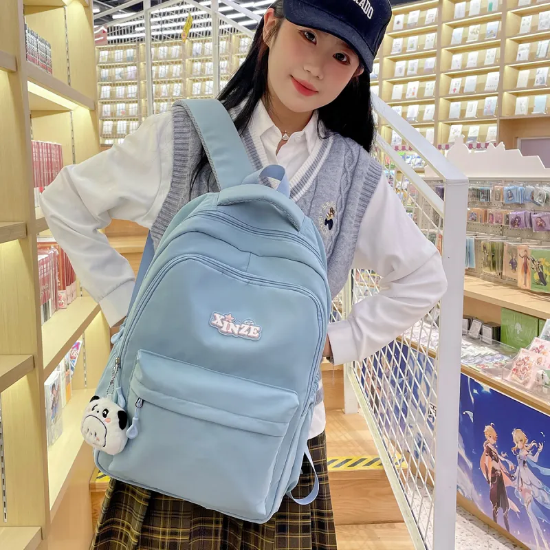 WICKBUEN Nylon Backpack Regular Unisex White/Black/Purple/Yellow/Blue-16