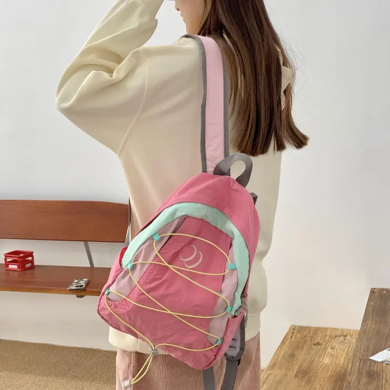 WICKBUEN Fabric Backpack Regular Unisex Yellow/Pink-7