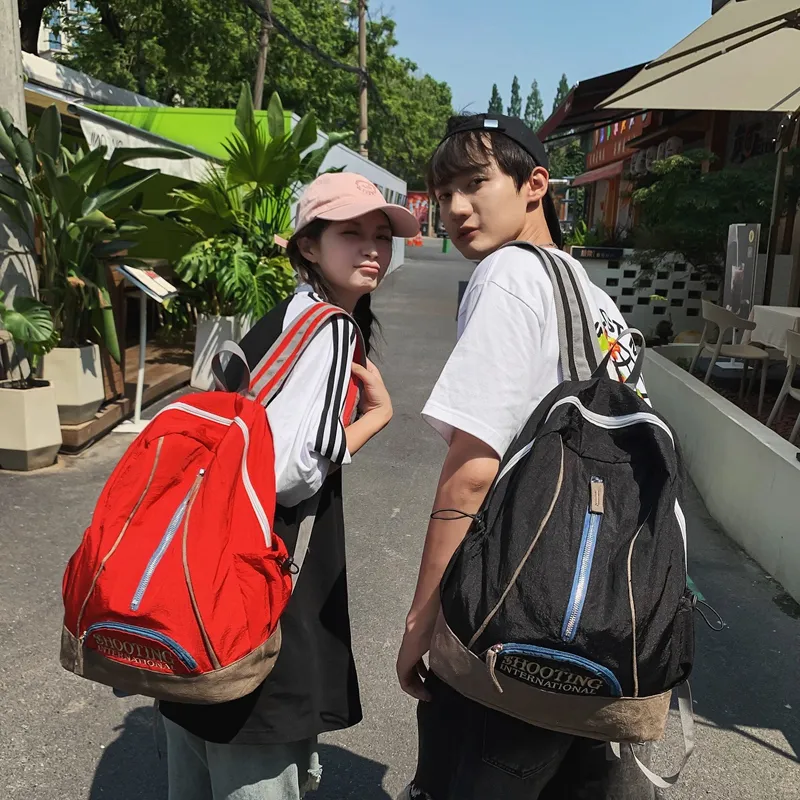WICKBUEN Nylon With Suede Backpack Unisex Multicolor-2