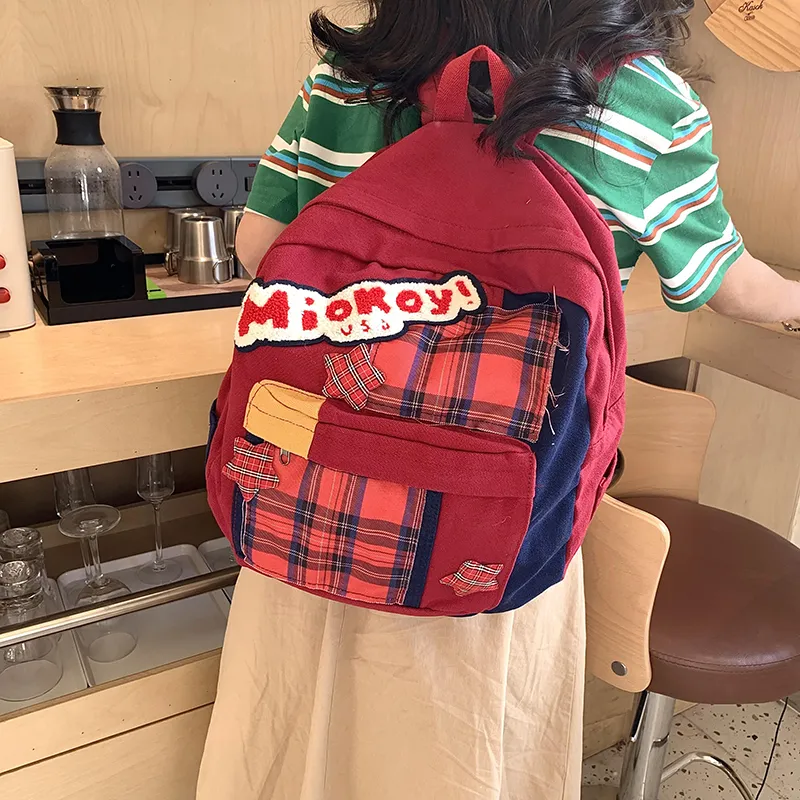WICKBUEN Canvas Backpack Women's Red-1
