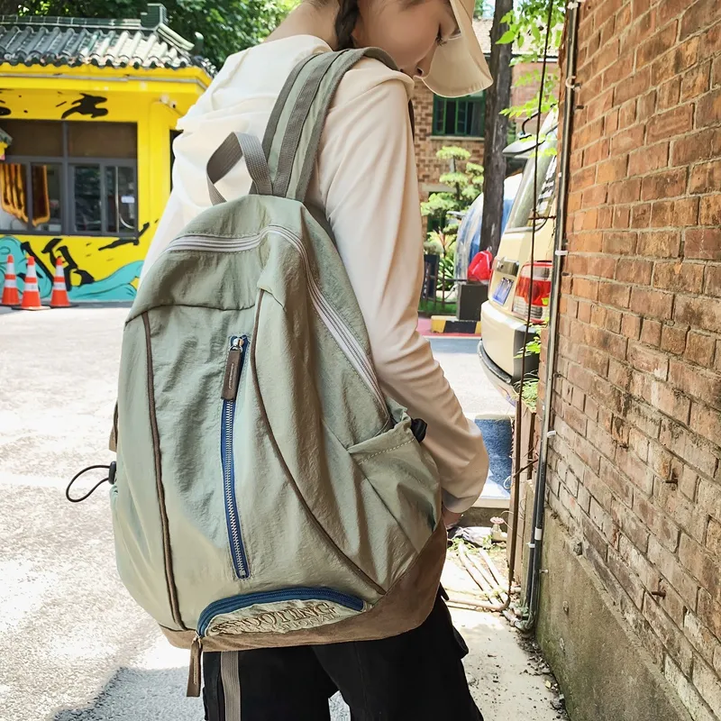 WICKBUEN Nylon With Suede Backpack Unisex Multicolor-15