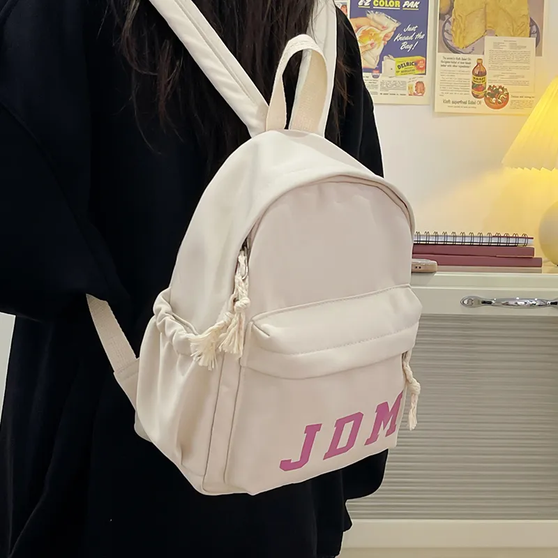 WICKBUEN Nylon Backpack Regular Unisex White/Black/Pink/Sky Blue-4