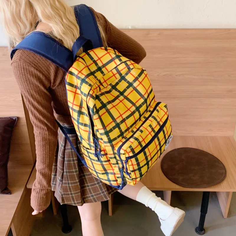 WICKBUEN Nylon Fabric Backpack Women's Yellow-6