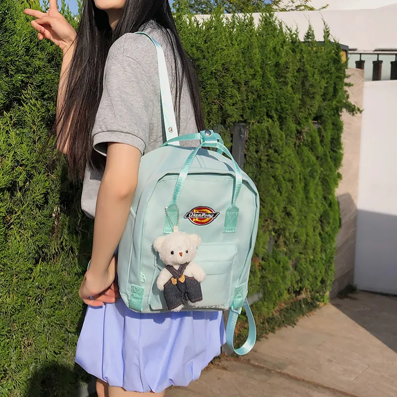 WICKBUEN Nylon Backpack Women's Custard/Light Aqua Blue/Mint Green/Black-15
