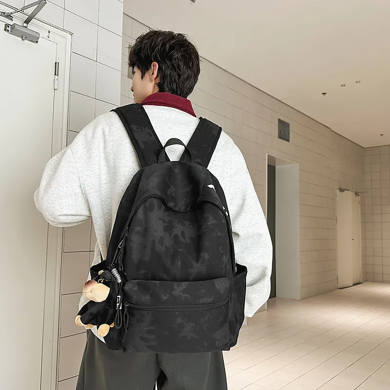 WICKBUEN Nylon Backpack Unisex White/Black/Red/Green-11
