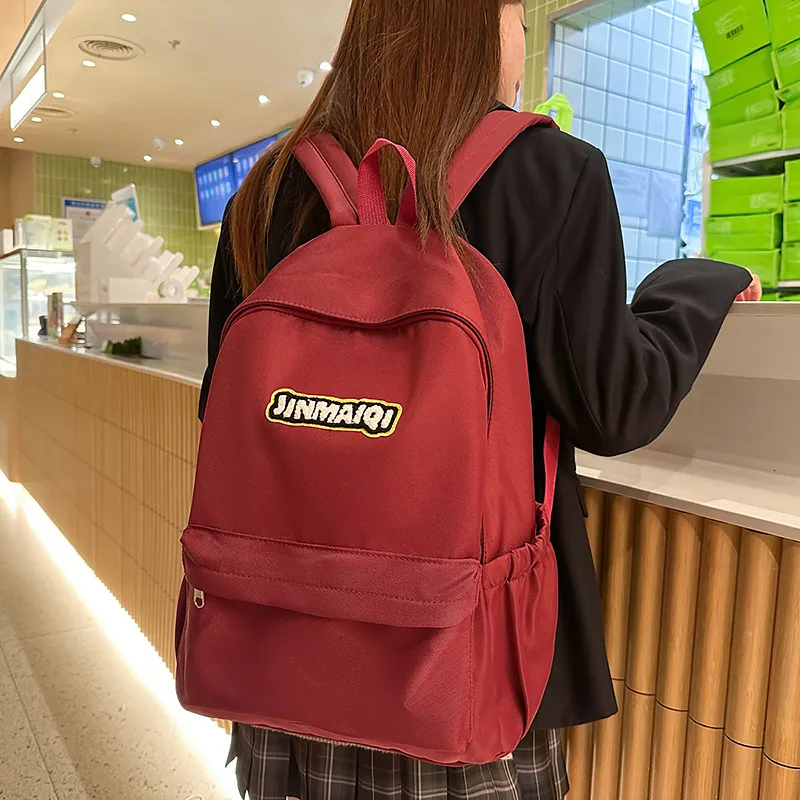 WICKBUEN Nylon Backpack Regular Unisex Green/White/Black/Red-20