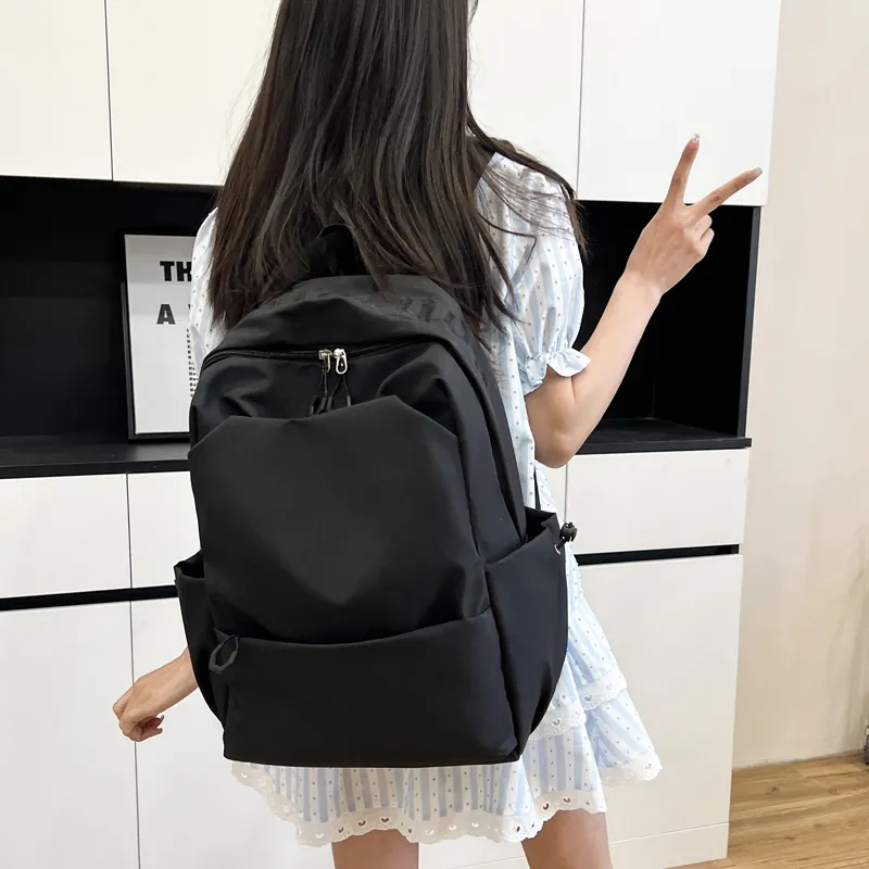 WICKBUEN Fabric Short Trip Travel Backpack Unisex White/Black/Red/Blue-7