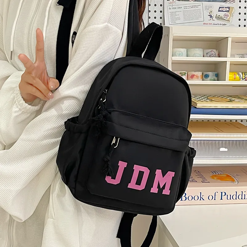 WICKBUEN Nylon Backpack Regular Unisex White/Black/Pink/Sky Blue-10