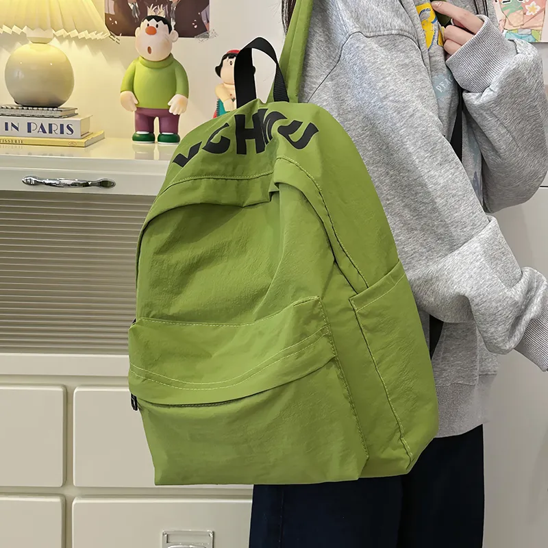 WICKBUEN Nylon Backpack Regular Unisex Green/White/Red/Black/Blue-3