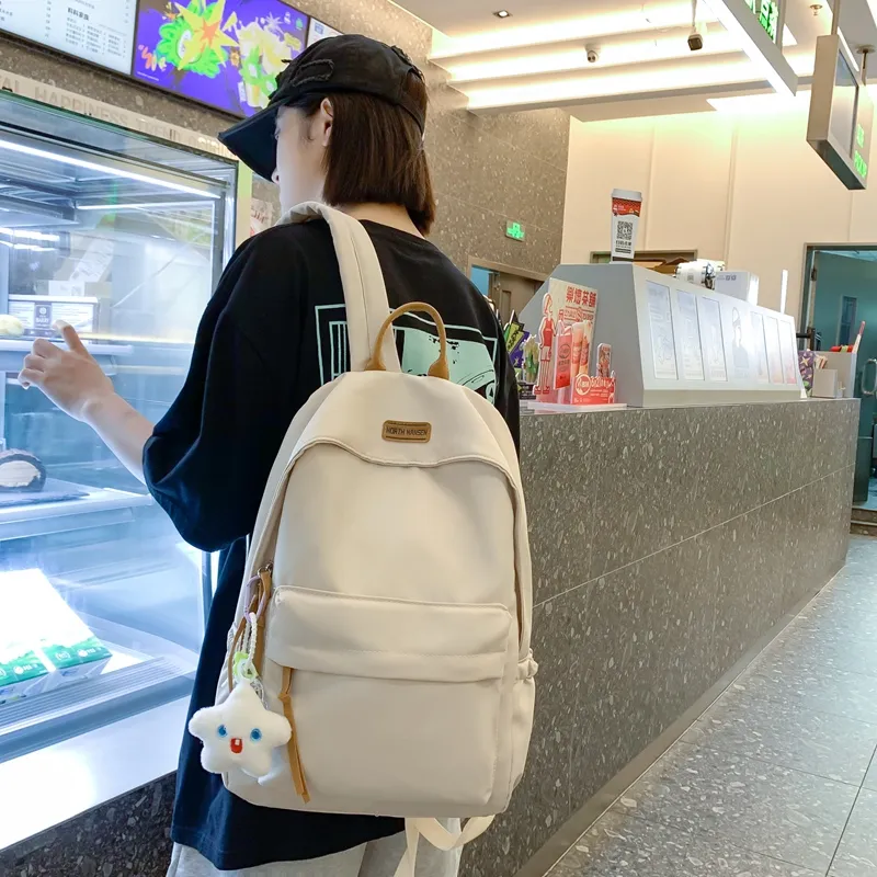 WICKBUEN Nylon Backpack Unisex White/Black/Yellow/Blue-2