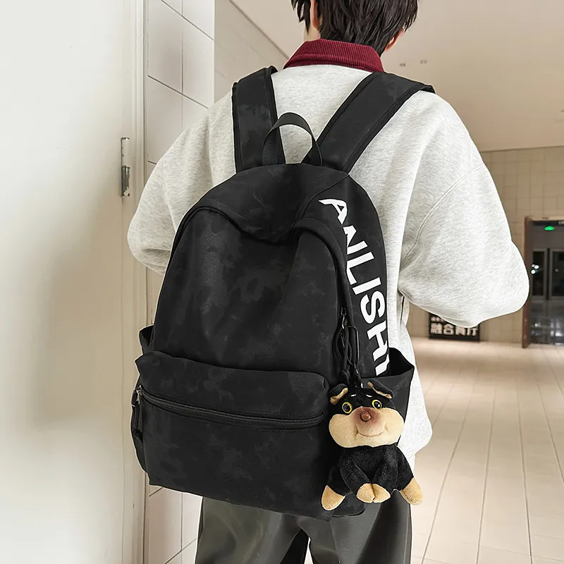WICKBUEN Nylon Backpack Unisex White/Black/Red/Green-7