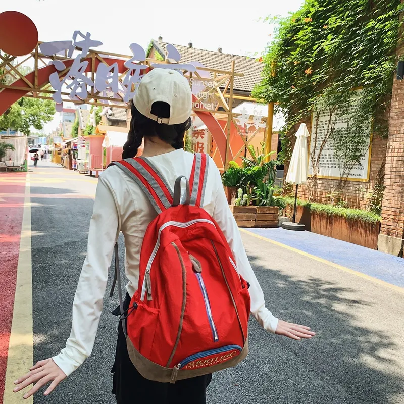 WICKBUEN Nylon With Suede Backpack Unisex Multicolor-8