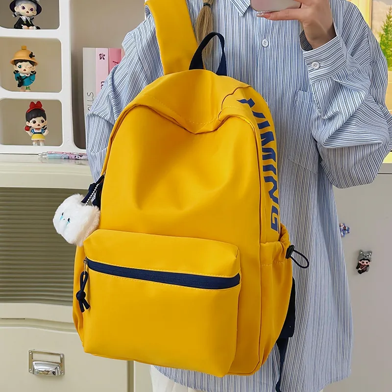 WICKBUEN Nylon Backpack Regular Unisex White/Black/Yellow/Red-17