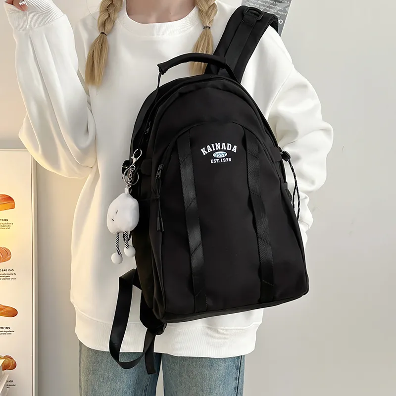 WICKBUEN Nylon Backpack Unisex White/Black-13
