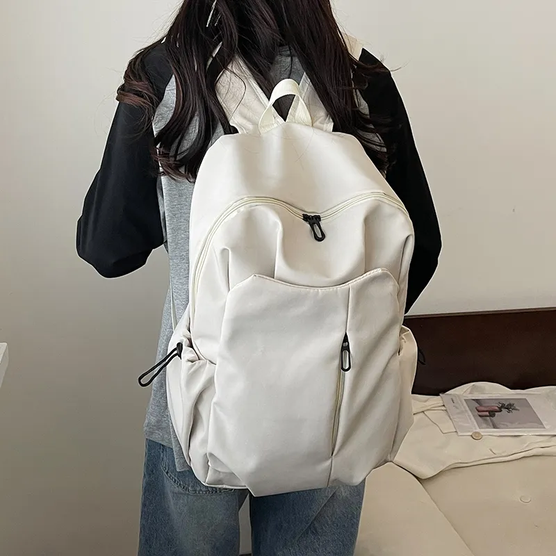 WICKBUEN Nylon Backpack Women's White/Gray/Black-1