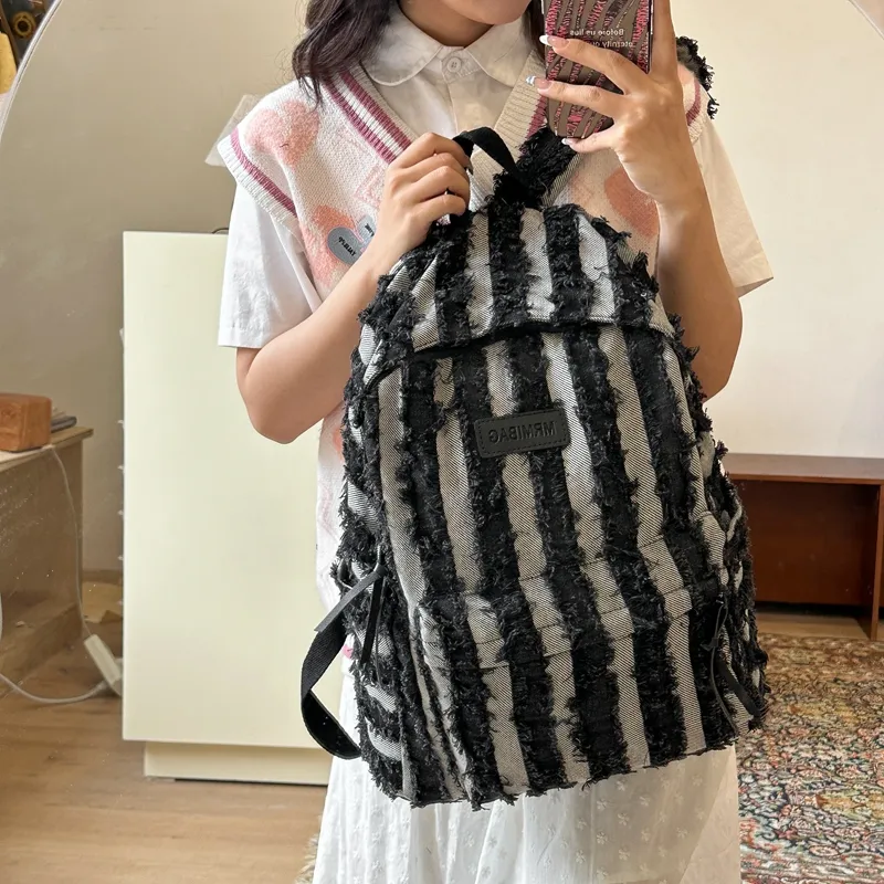 WICKBUEN Denim Backpack Unisex Black/dark Blue/blue-5