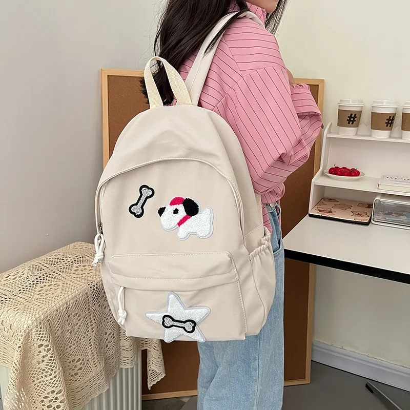 WICKBUEN Canvas Bag Backpack Unisex White/Black-1