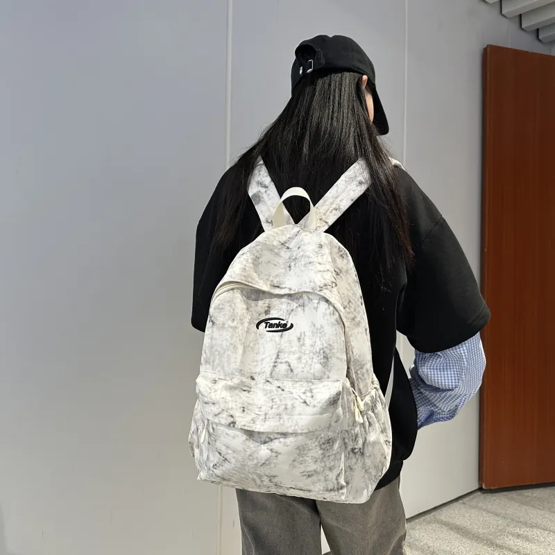 WICKBUEN Nylon Backpack Unisex White/Red/Blue/Black-5
